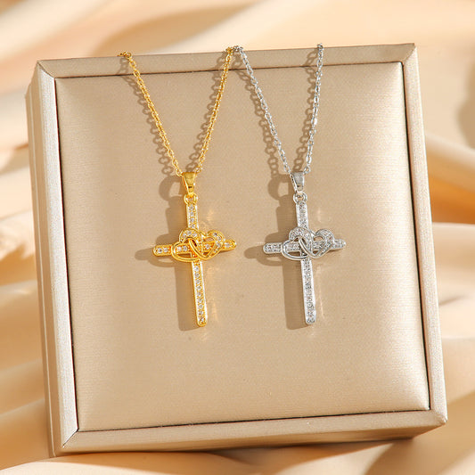 Double Ring Love Heart Necklace