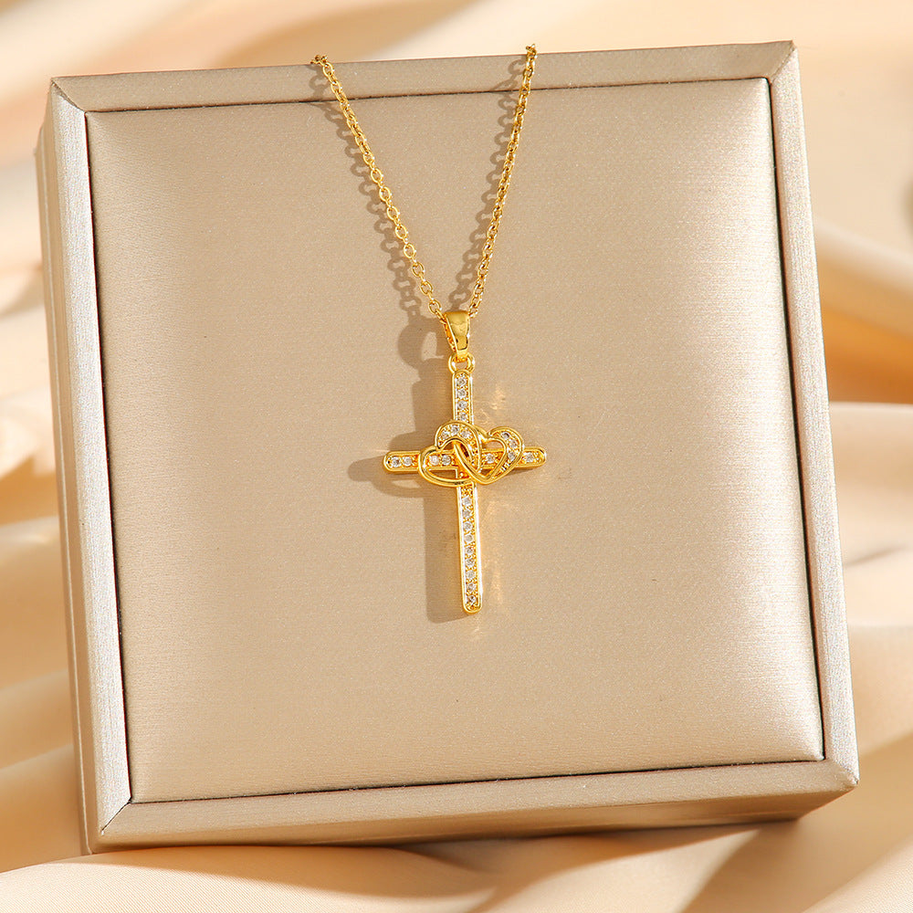 Double Ring Love Heart Necklace