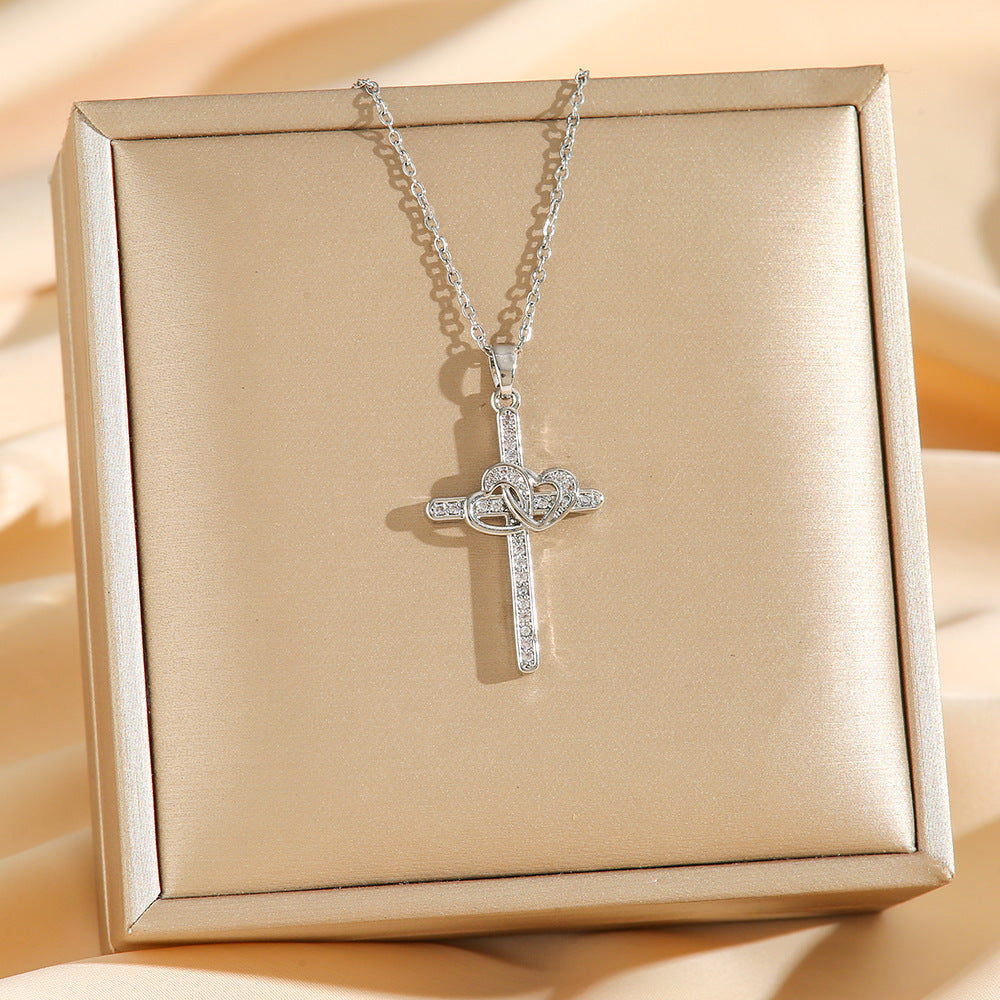 Double Ring Love Heart Necklace